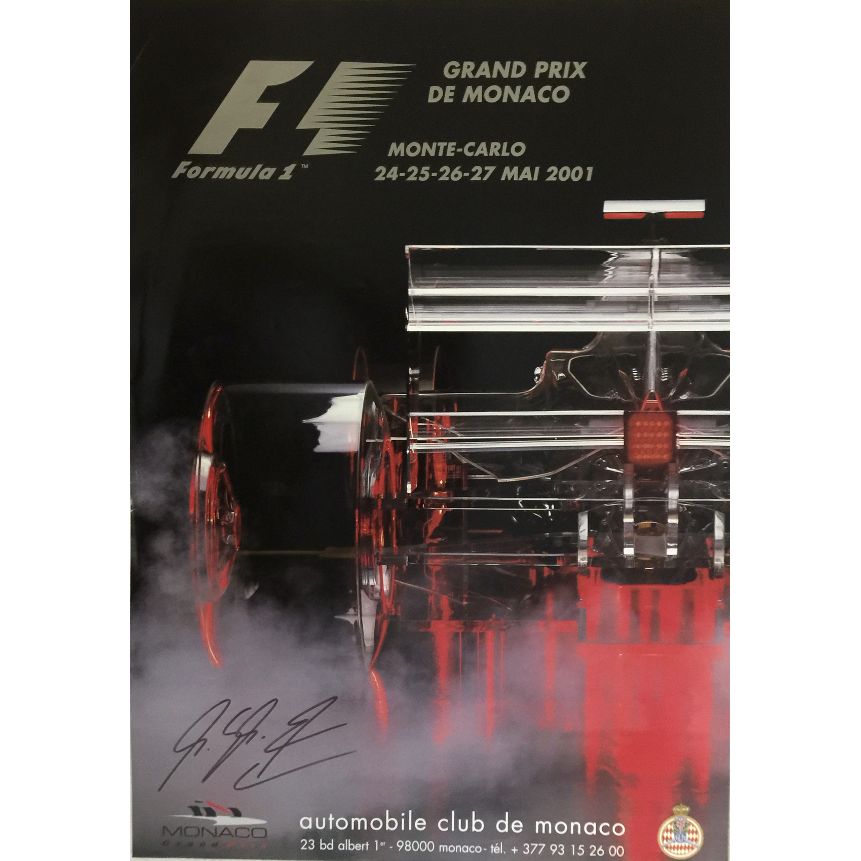 2001 Monaco Grand Prix Autographed Poster