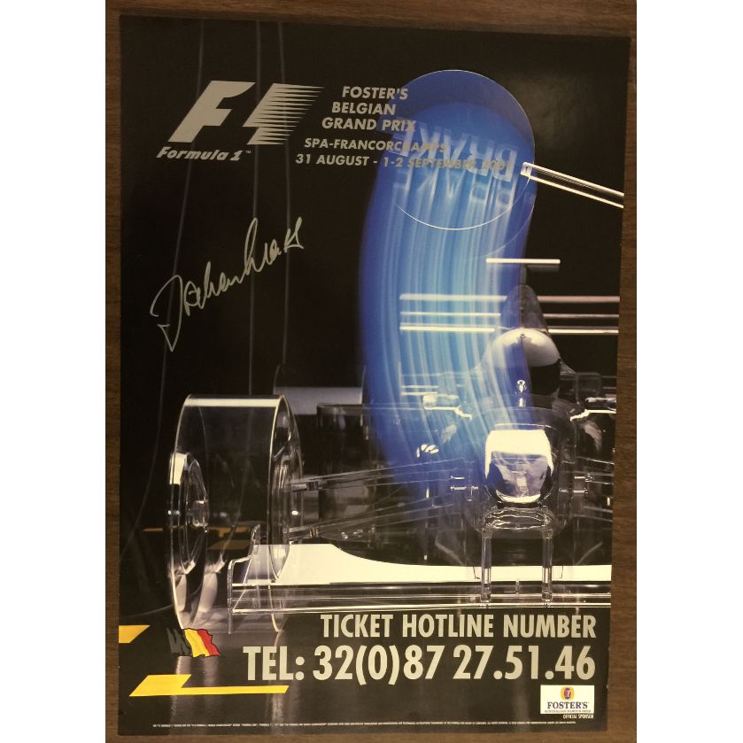 2001 Belgian GP Autographed Poster