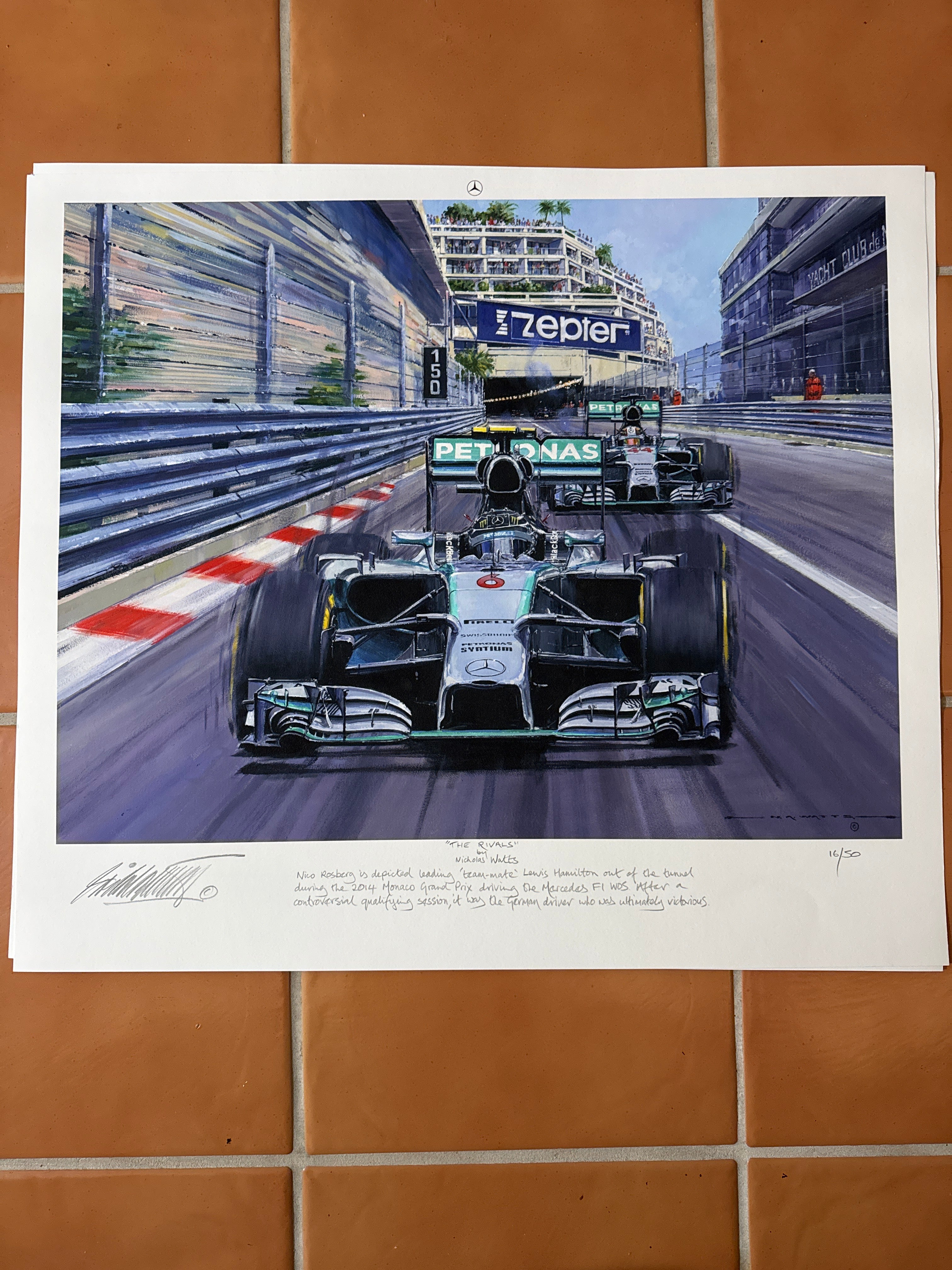 The Rivals Print Signed by Nico Rosberg & Lewis Hamilton