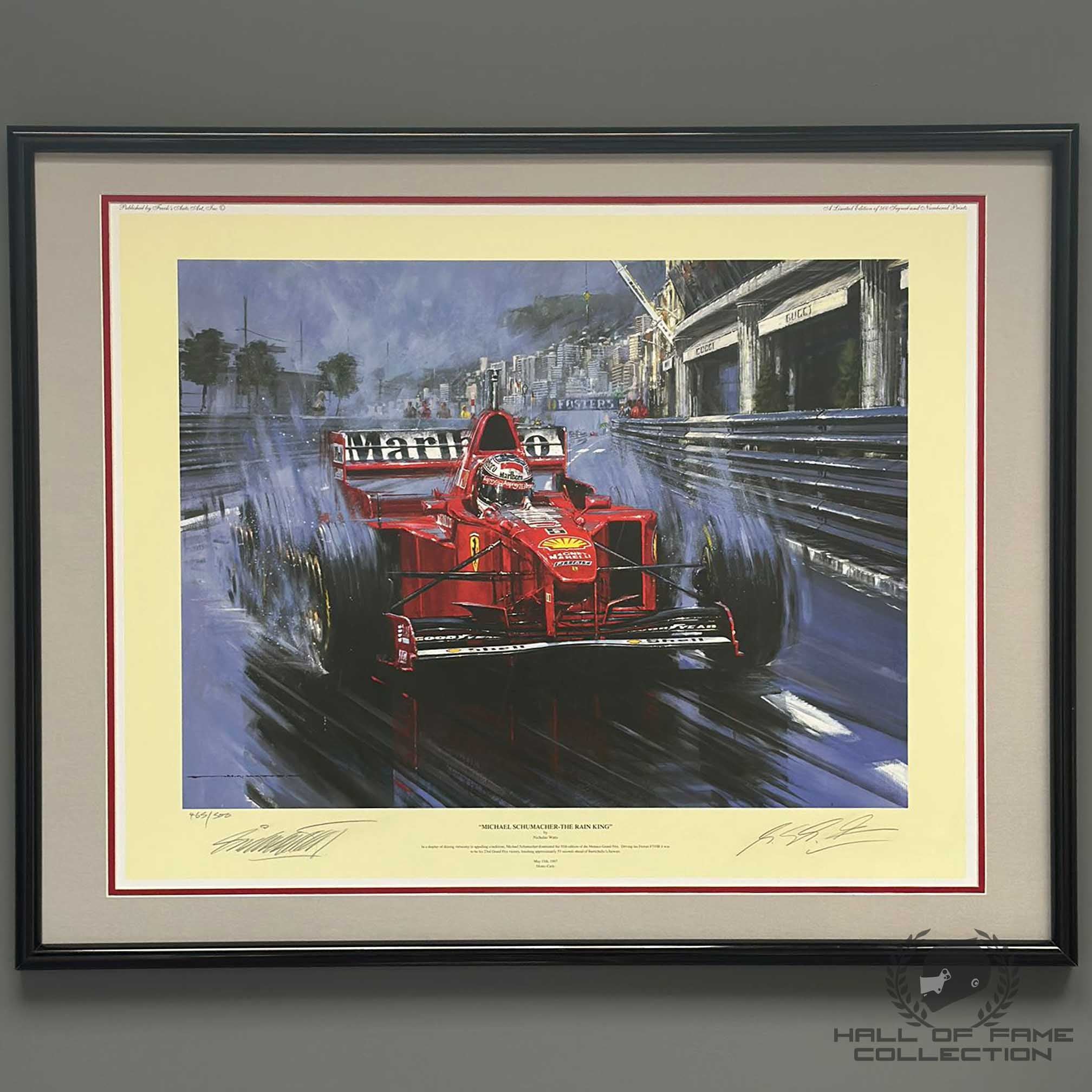 Custom Framed Colour Matched Matting Signed by Michael Schumacher