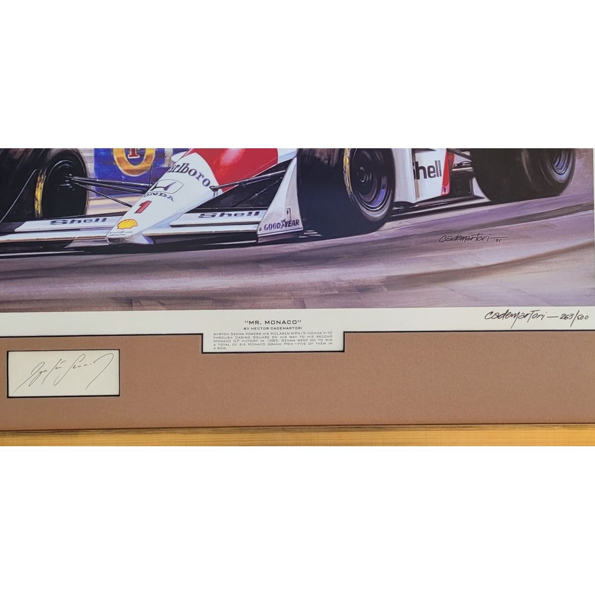 Custom Framed Mr. Monaco by Hector Cademartori – Signature detail