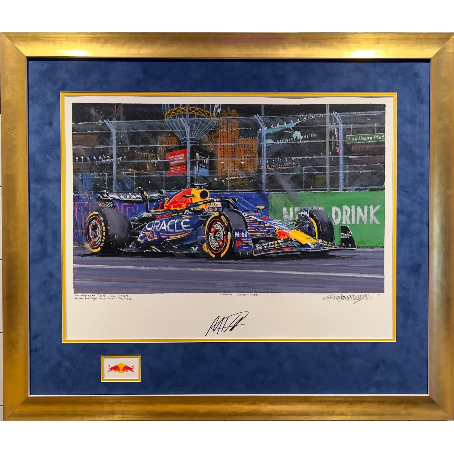 Dominant Verstappen Nicholas Watts Framed Original Painting