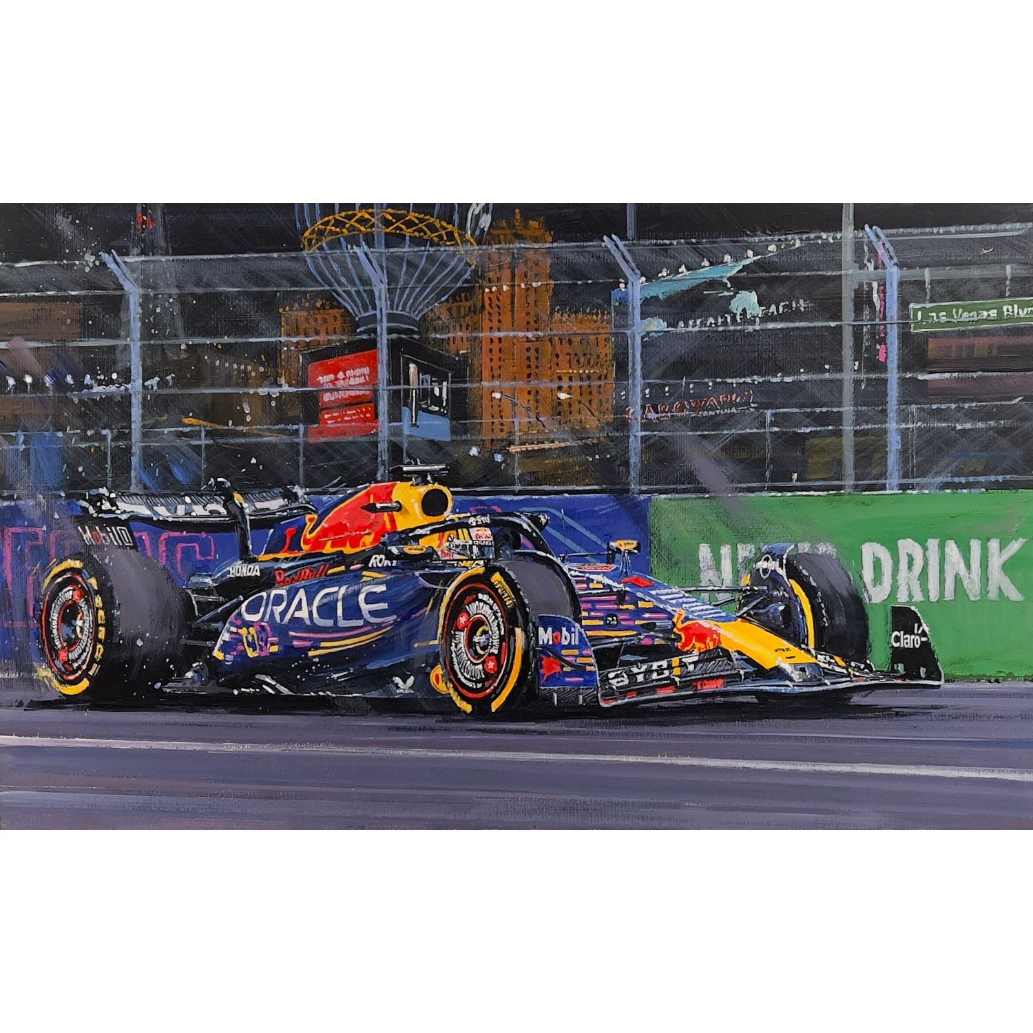 Dominant Verstappen Nicholas Watts Painting - Close-up