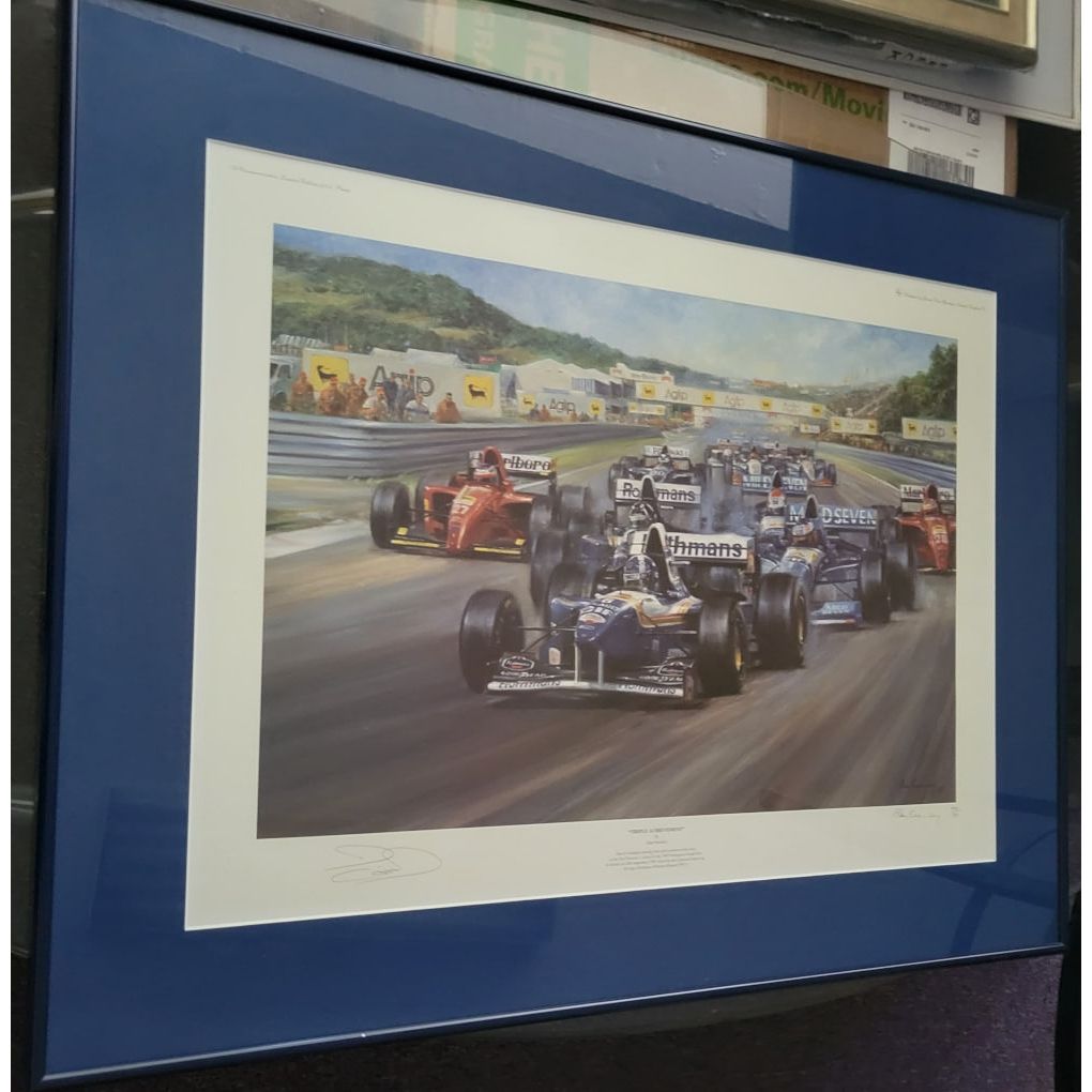 Framed Triple Achievement Signed by Coulthard - Fearnley