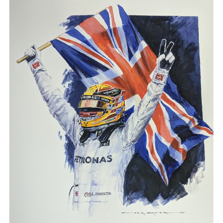 Lewis Hamilton Quadruple Champion - Watts - Closeup