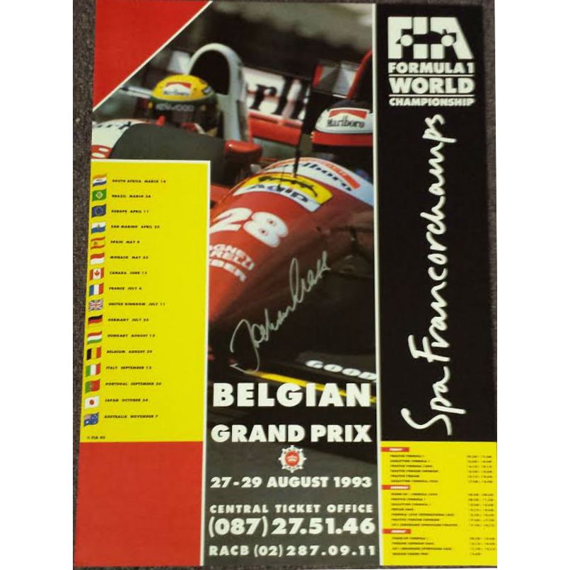 1993BelgiumGPAutographedPoster