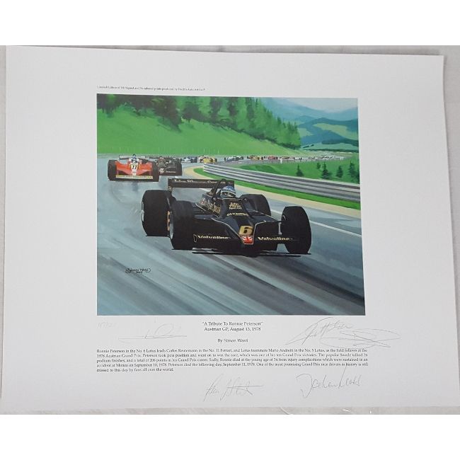 A Tribute To Ronnie Peterson - Signed by Andretti, Fittipaldi, Mass & Stuck