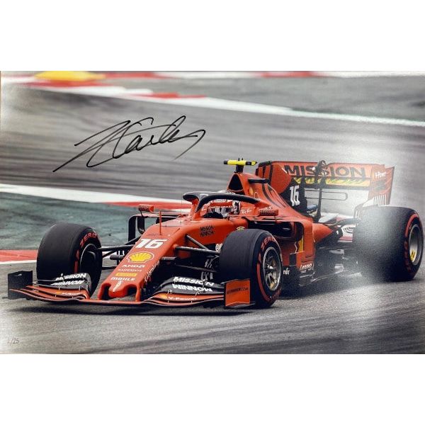 Charles Leclerc 2019 Catalunya Autographed Photo