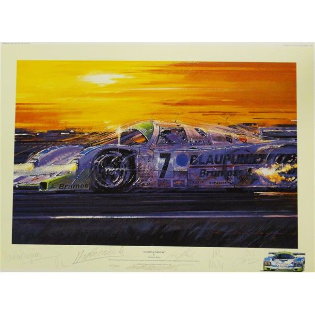Daytona Porsche Autographed Print by Nicholas Watts