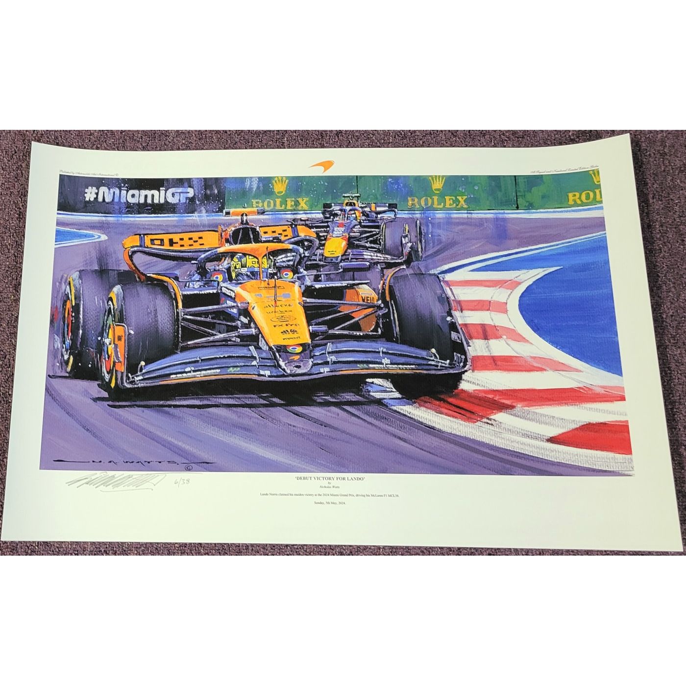 Debut Victory for Lando Print by Nicholas Watts
