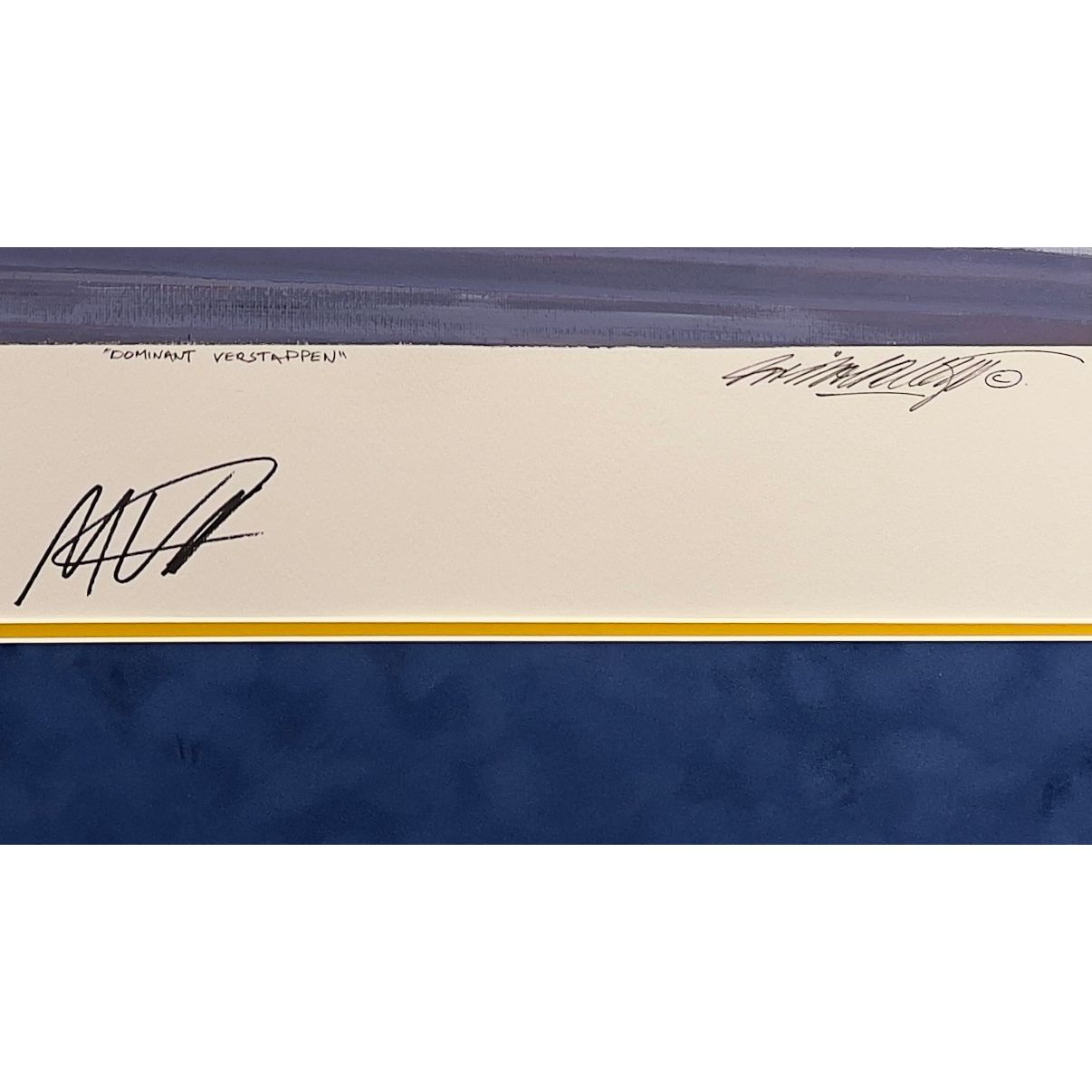 Dominant Verstappen Nicholas Watts Painting – SIgnature Detail
