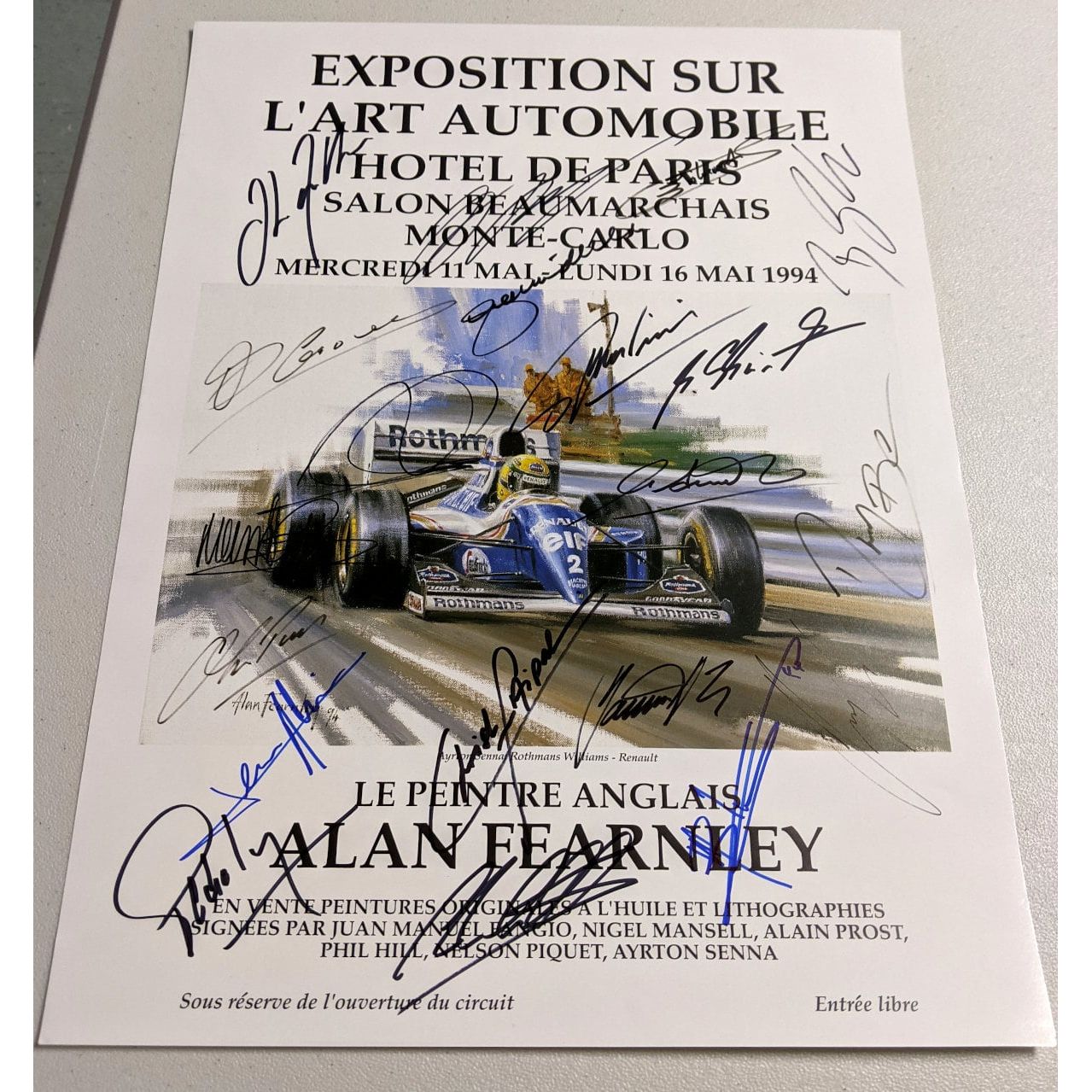 Monte Carlo Hotel de Paris 1994 Tribute to Ayrton Senna