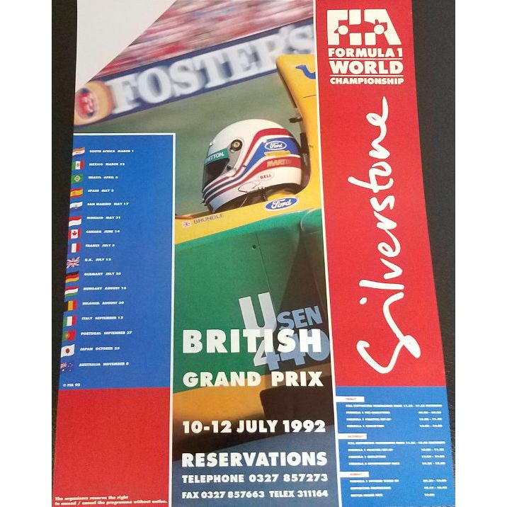 1992 Silverstone Poster
