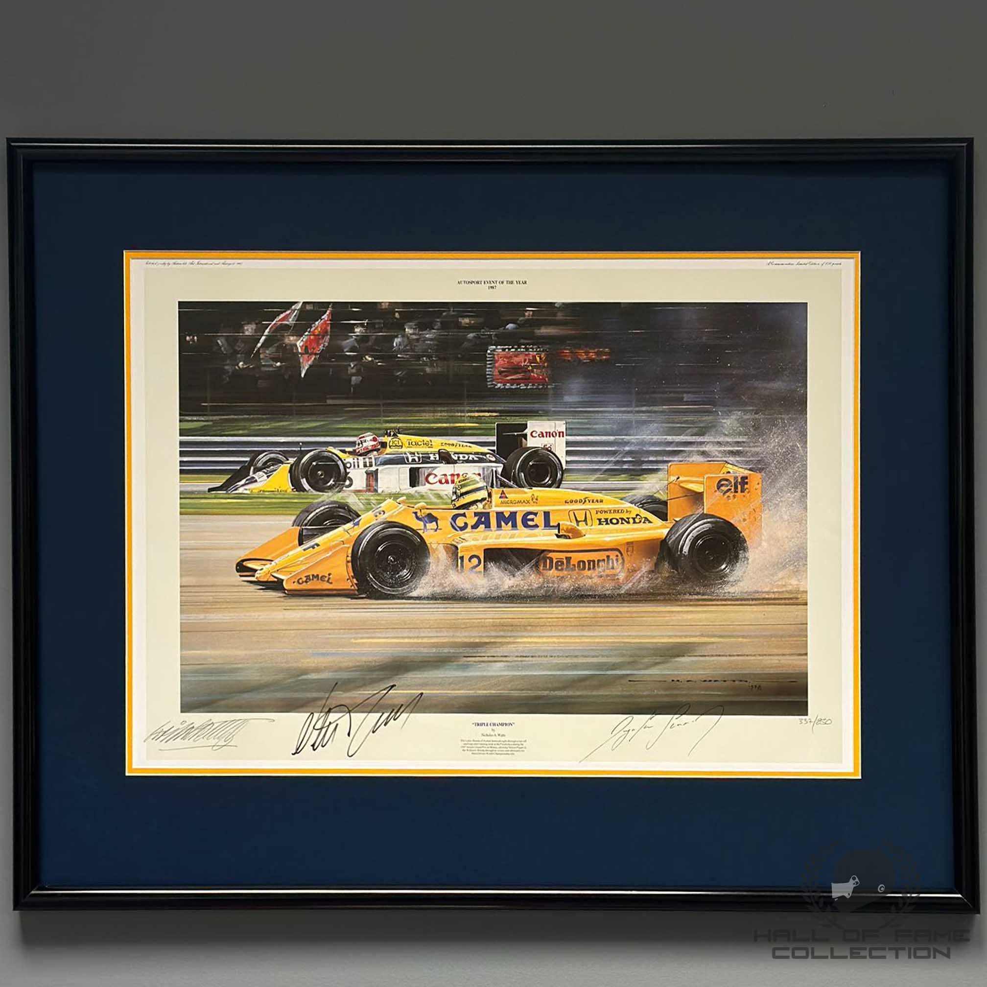 Triple Champion – Autographed by Senna & Piquet