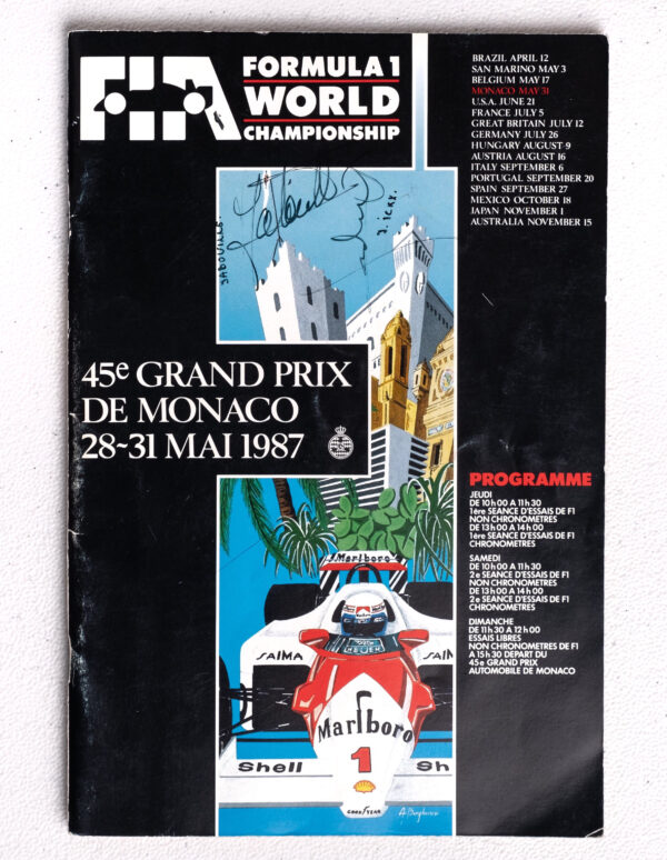 1987 Monaco Grand Prix Autographed Program