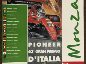 1992 Italian GP Poster Autographed by Jochen Mass