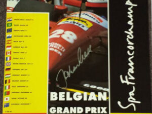 1993 Belgium GP Poster Autographed by Jochen Mass