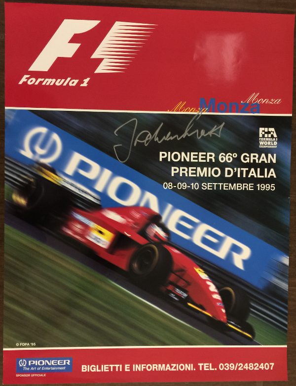 1995 Italian GP Poster Signed by Jochen Mass