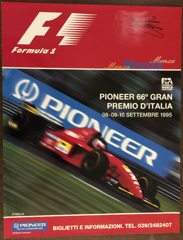 1995 Italian GP Poster Signed by Johnny Herbert