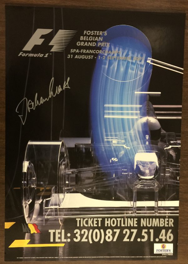 2001 Belgian GP Poster Autographed by Jochen Mass