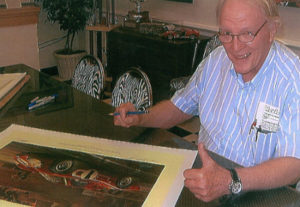 Dan Gurney Signing Ford GT Michael Mate Print