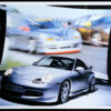 Framed Dueling Porsches Factory Poster