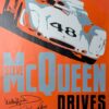 Steve McQueen Drives Porsche Poster Front