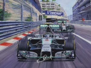 The Rivals Print Signed by Nico Rosberg & Lewis Hamilton