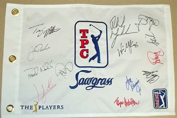 2007 The Players TPC Pin Flag Signed by 13 Players