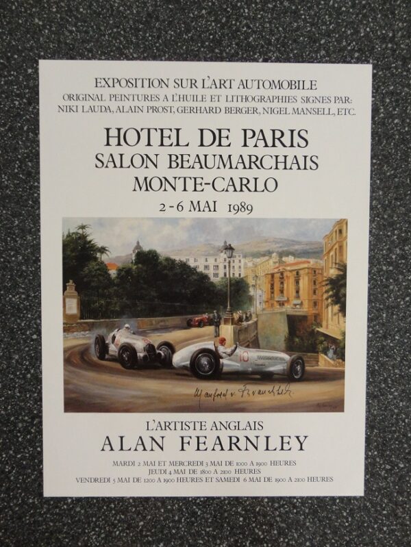 Monaco Hotel De Paris 1989 Signed by Manfred Von Brauchitsch