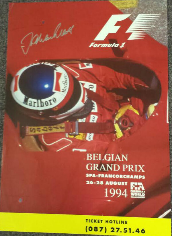 Belgium Grand Prix 1994 Poster Signed by Jochen Moss