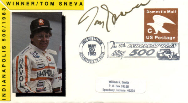 Envelope Autographed by Tom Sneva