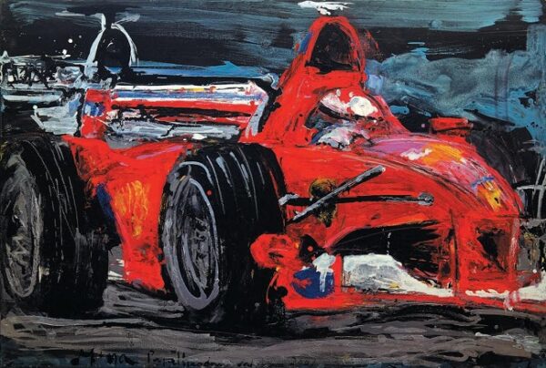F1 Ferrari Black Background - Mina Papatheodorou Valyraki