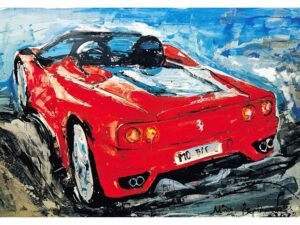 Ferrari Cabrio Print by Valyraki