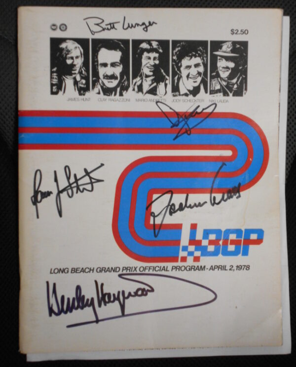 1978 Long Beach Program Signed by Scheckter & Stuck + 4 more