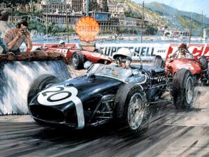 Monaco Grand Prix 1961 Signed by Moss, Hill & Walker