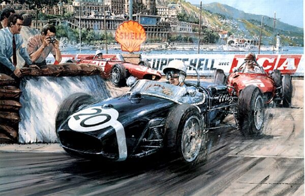 Monaco Grand Prix 1961 Signed by Moss, Hill & Walker