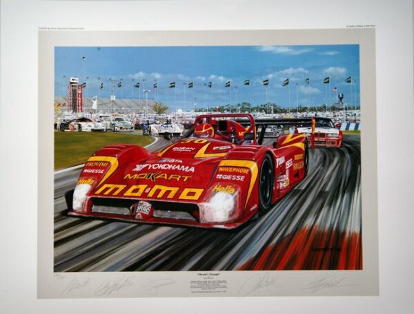 Morettis Triumph Signed by Baldi, Theys, Luyendyk, Moretti