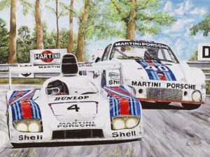 Shaken Not Stirred Martini Porsche Print Signed by Mass & Haywood