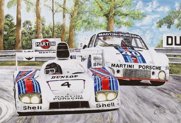 Shaken Not Stirred Martini Porsche Print Signed by Mass & Haywood