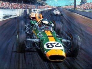 Tribute to Ford: The 1965 Indy 500 Signed by Jones, Terry & Andretti