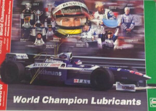 Castrol World Champion Lubricants Poster Signed by Villeneuve