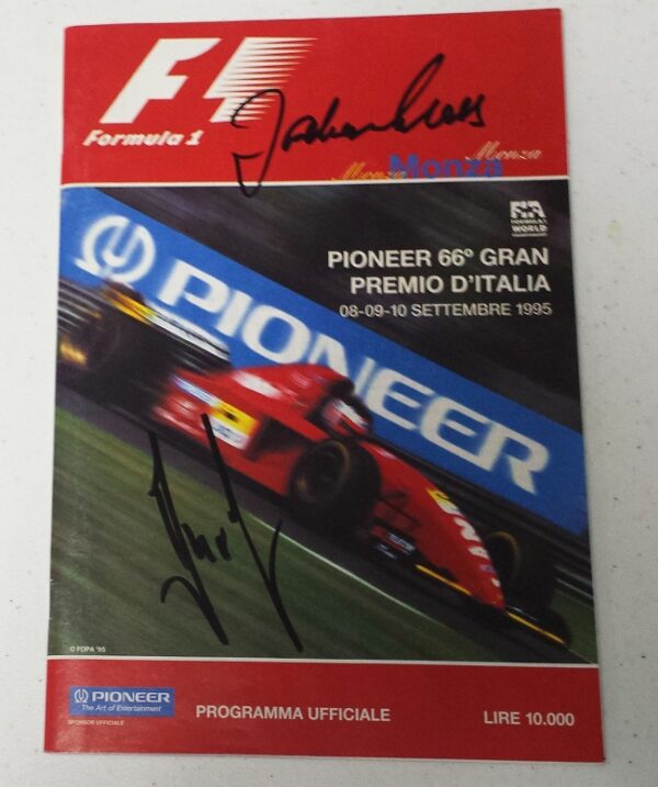 1995 Grand Prix at Monza Program Signed by Schumacher, Alesi + 5 more