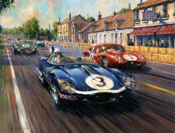 Le Mans 1957 Autographed by Moss & Dewis
