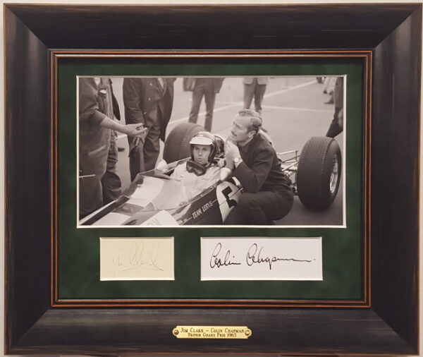 Jim Clark & Colin Chapman Framed Photo with Autographs #3
