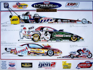 NHRA Champions 2003 Poster - Hector Cademartori
