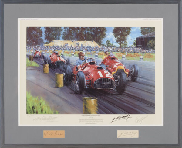 Ferrari First Grand Prix Victory Available Signed by Gonzalez, Villoresi, Ascari & Fangio