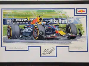 Verstappen Autographed 2023 Italian GP Framed Painting - Nicholas Watts