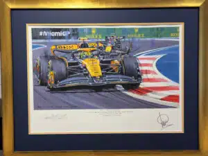 Debut Victory for Lando Framed Painting by Nicholas Watts