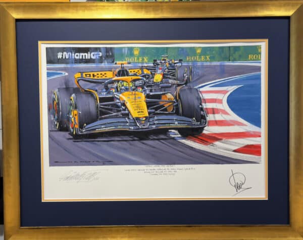 Debut Victory for Lando Framed Painting by Nicholas Watts